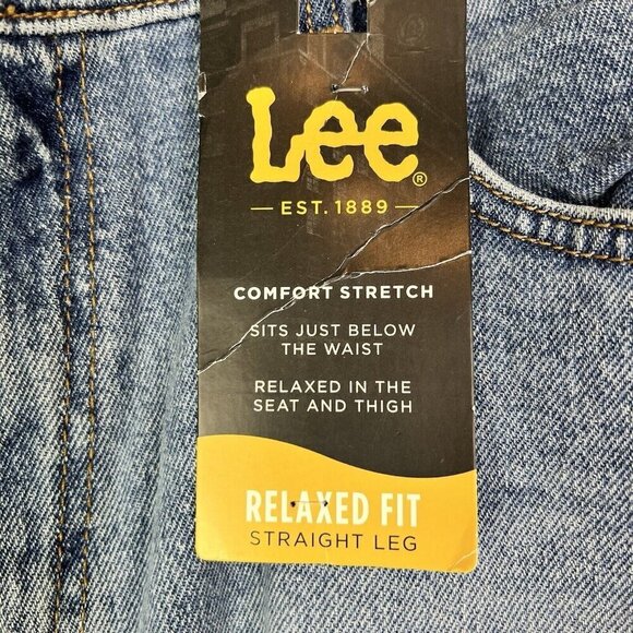 Lee Men's Icey Blue Denim Relaxed Fit Straight Leg Jeans Size 36 x 29 NWT - Picture 6 of 11